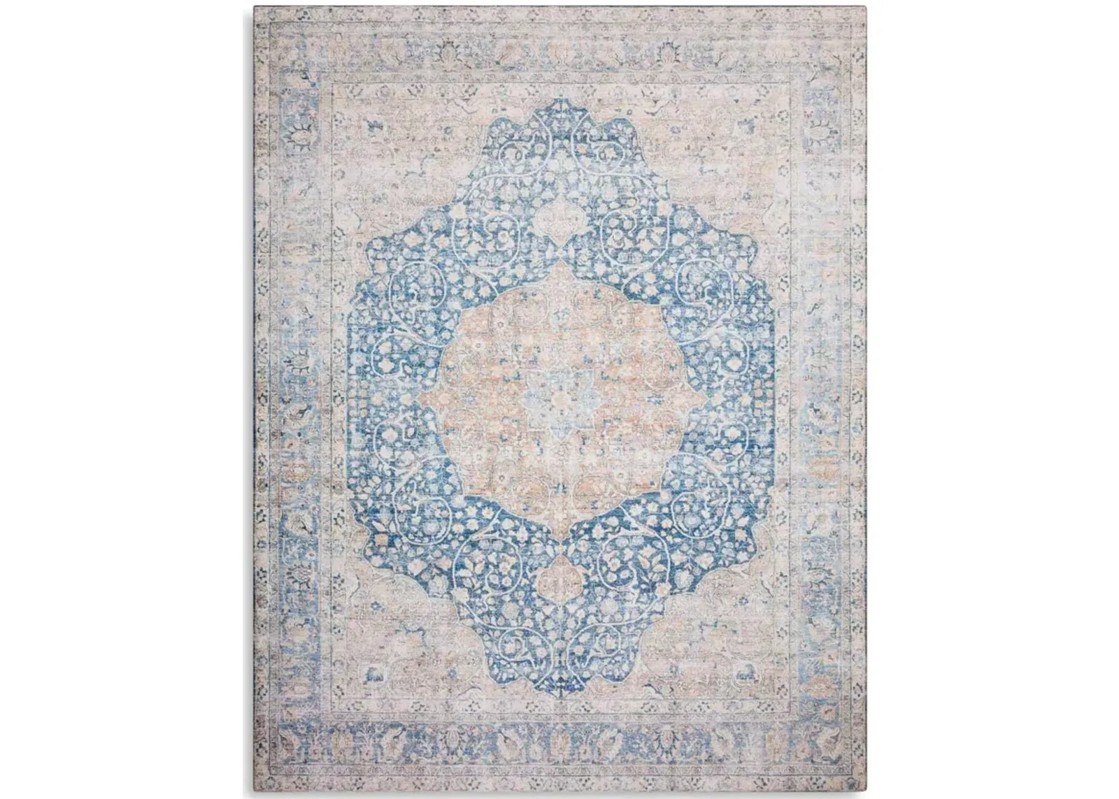 Layla Blue Tangerine Area Rug