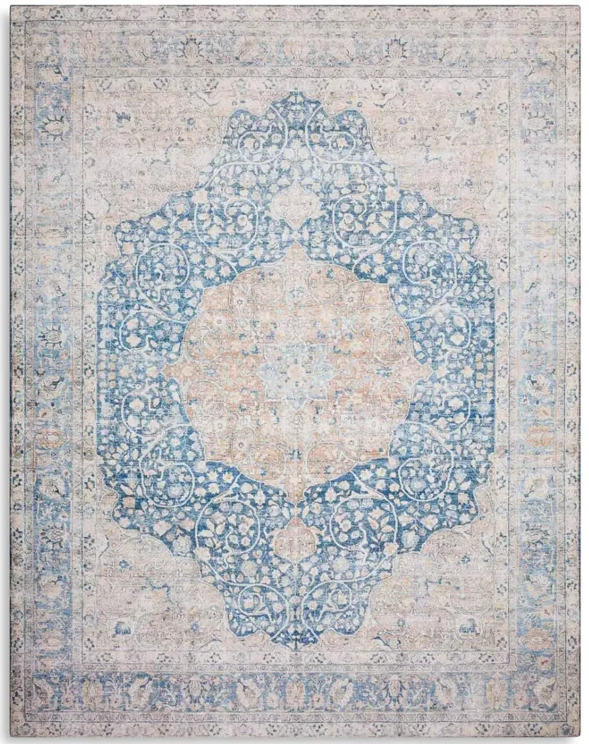 Layla Blue Tangerine Area Rug