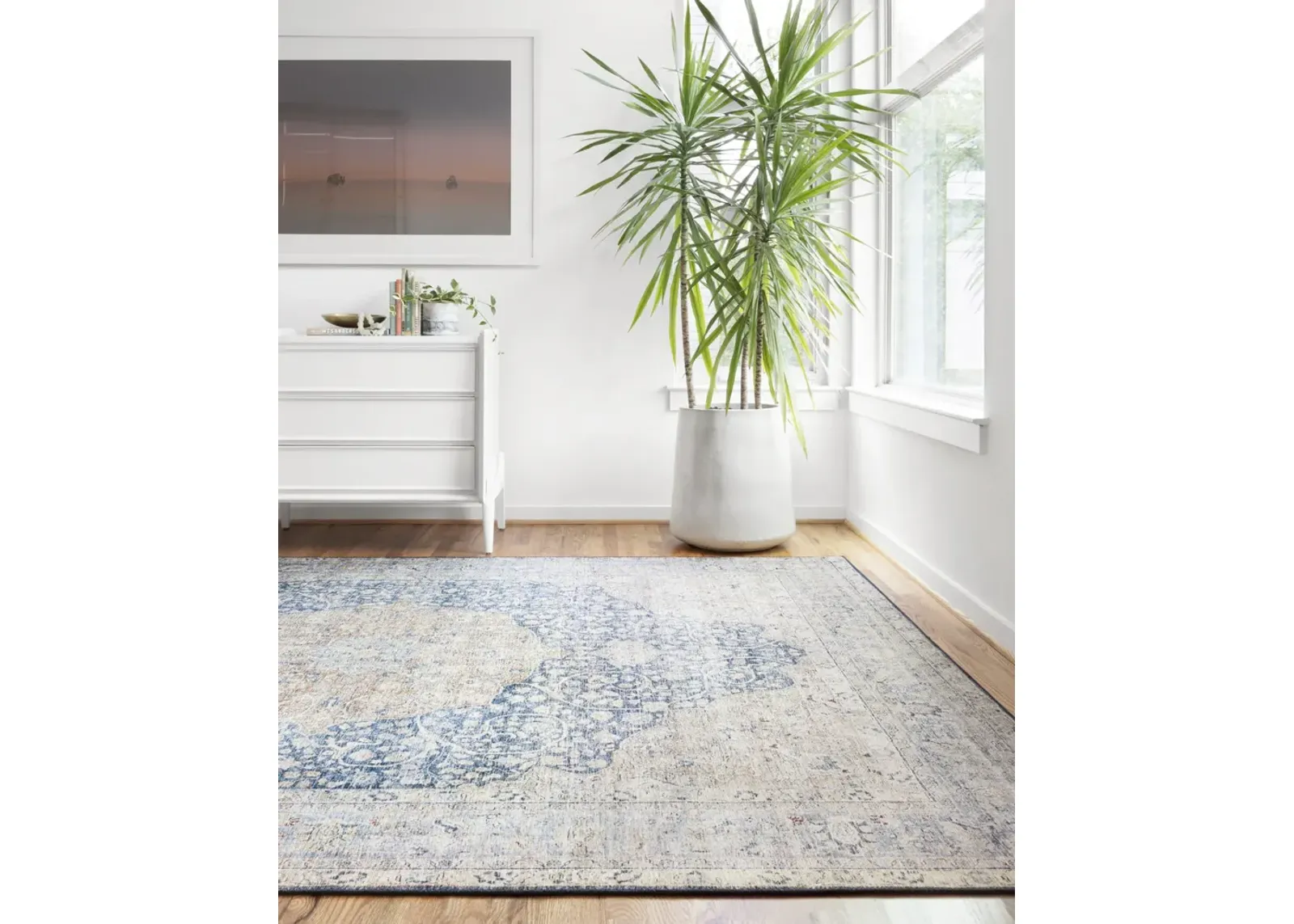 Layla Blue Tangerine Area Rug