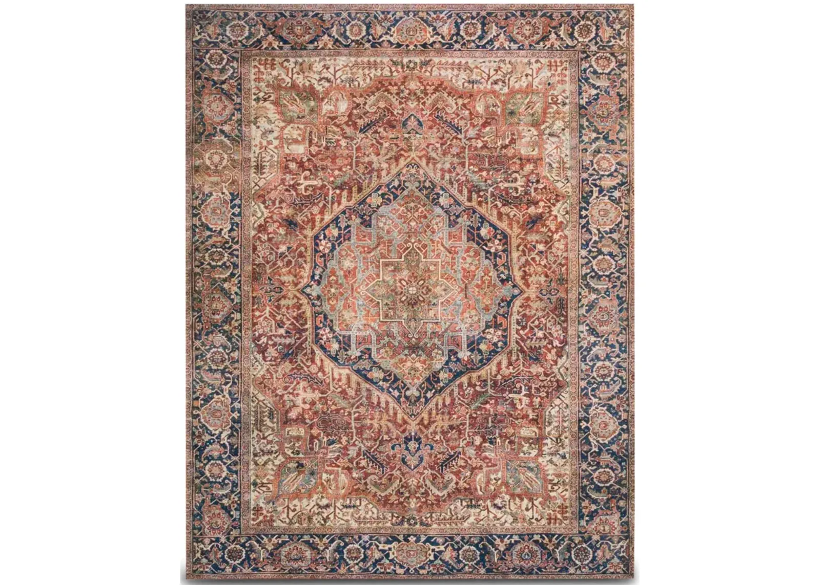 Layla Red Navy Area Rug