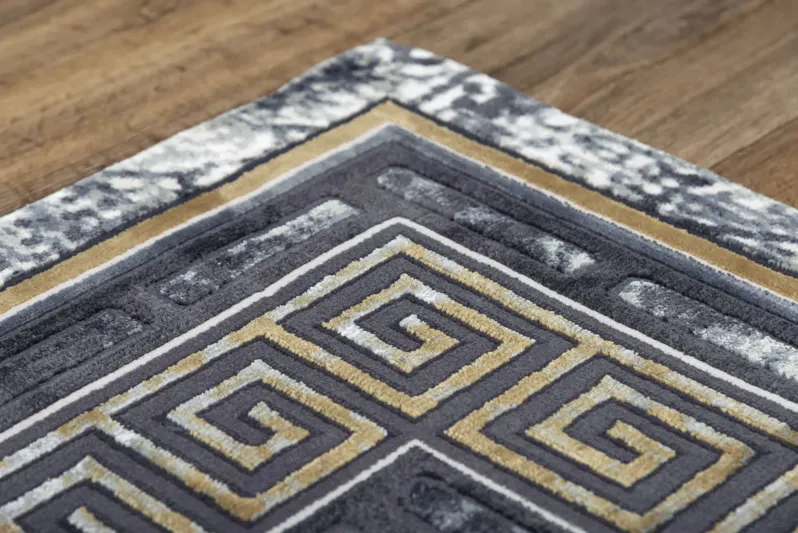 Emerge Black Beige - 5 3  X 7 6  Area Rug