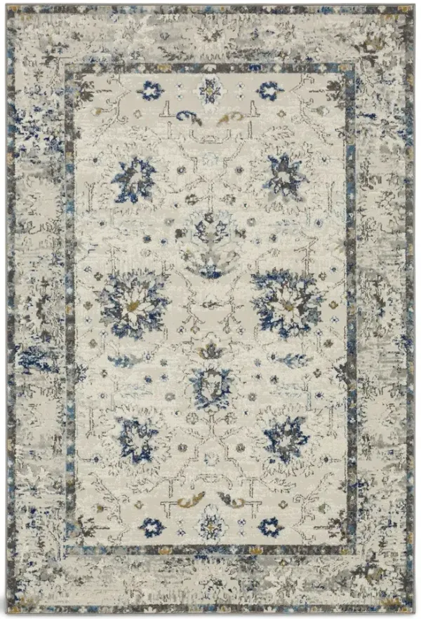 Cleopatra Evesham Grey Dark Blue Area Rug - 7 10  X 10 0
