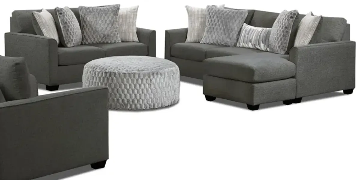 Sadie Sofa with Chaise - Charcoal