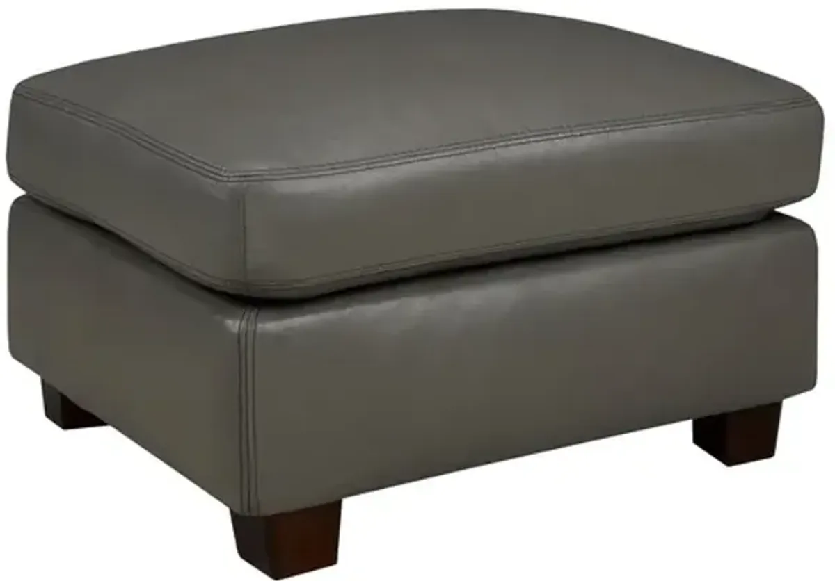 Laurel Leather Ottoman