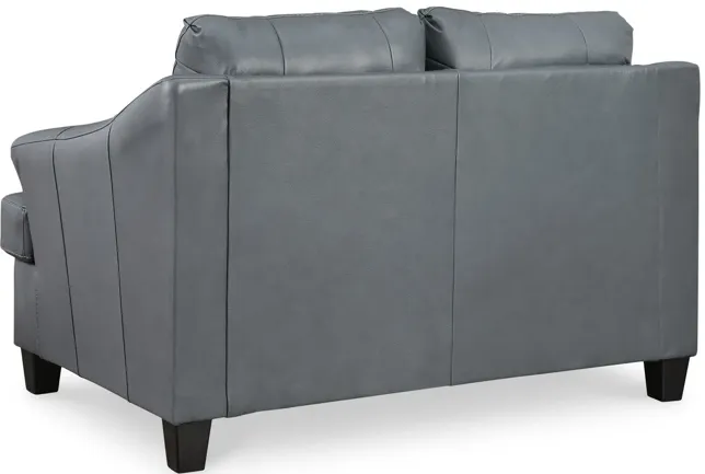 Merida Leather Loveseat - Steel