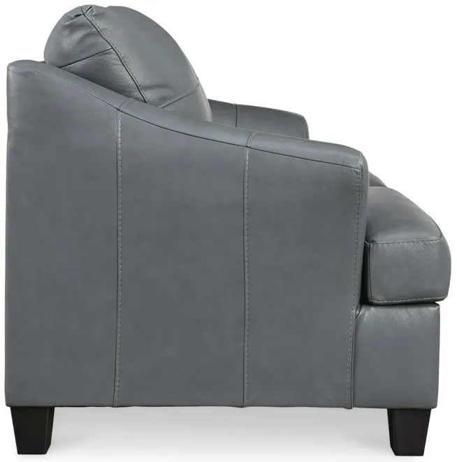 Merida Leather Loveseat - Steel