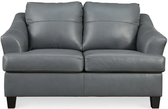 Merida Leather Loveseat - Steel