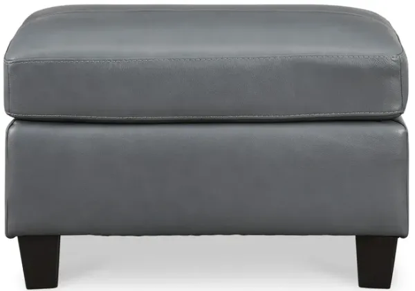 Merida Leather Ottoman - Steel