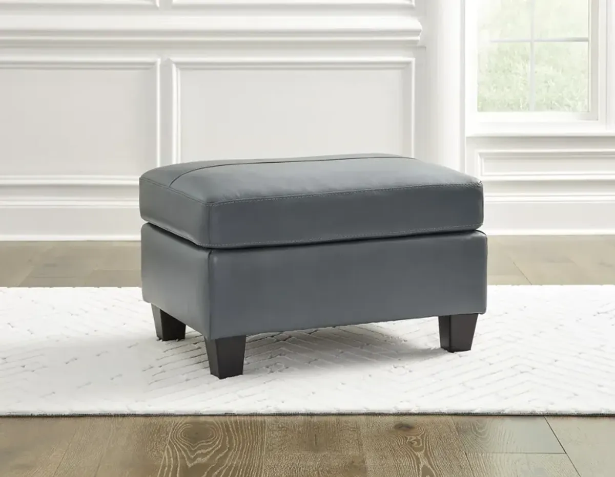 Merida Leather Ottoman - Steel