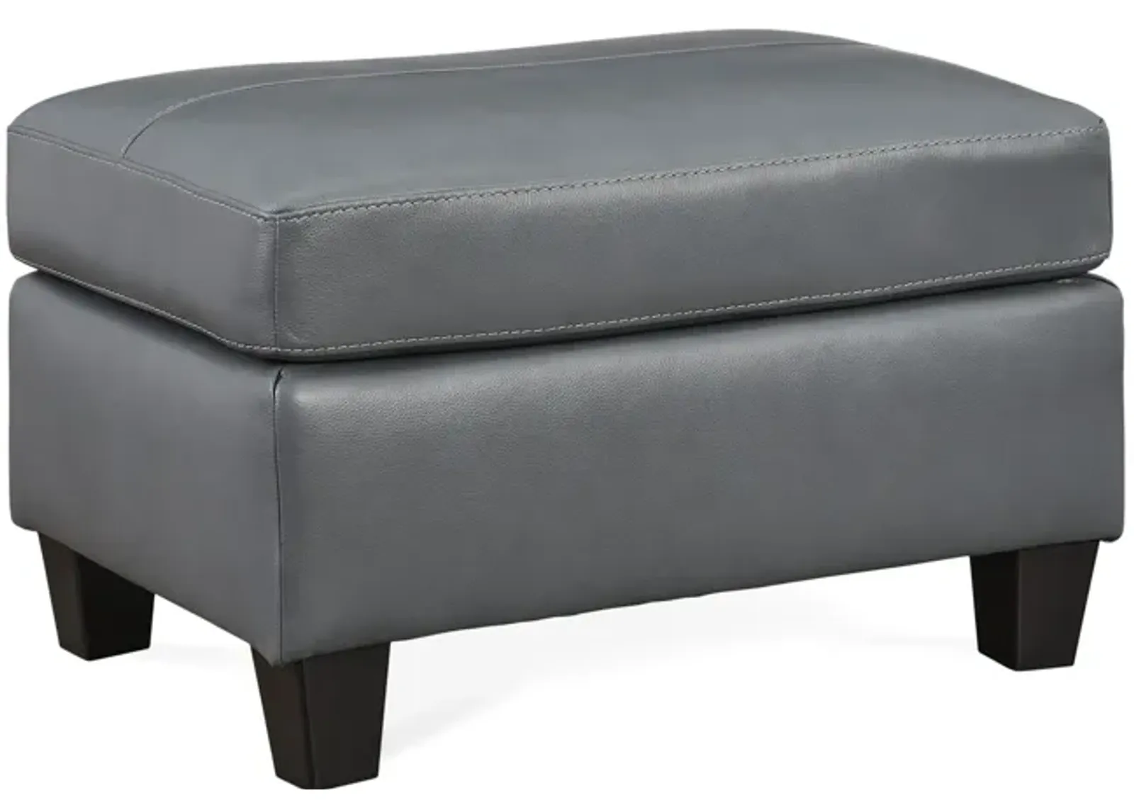 Merida Leather Ottoman - Steel