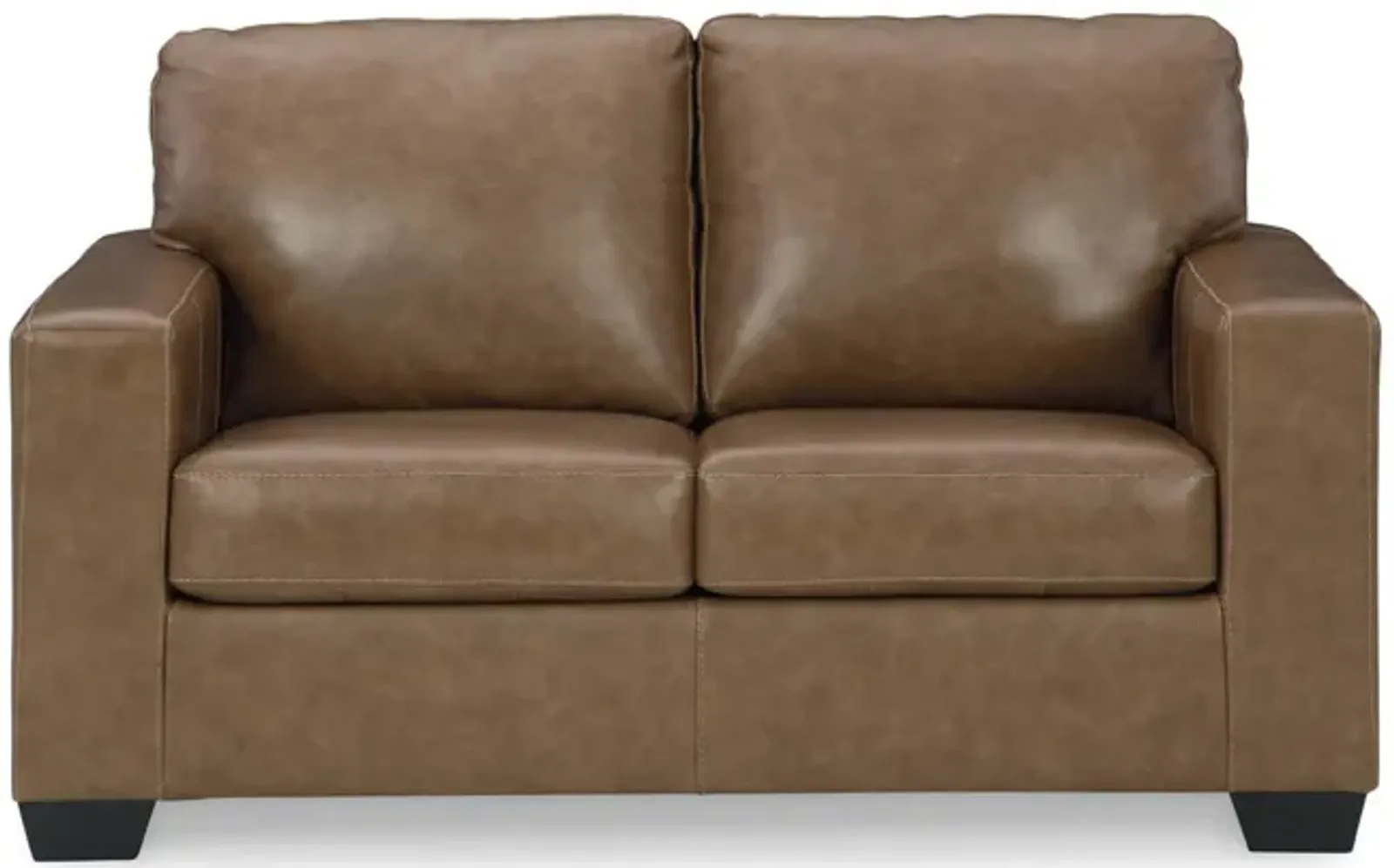 Mulan Leather Loveseat - Caramel