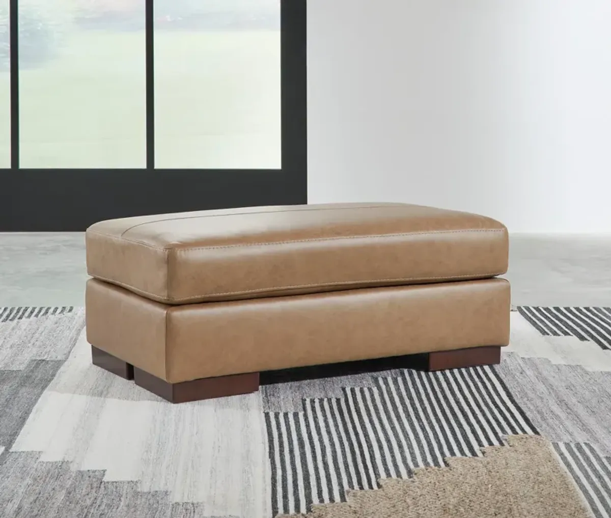 Jasmine Leather Ottoman