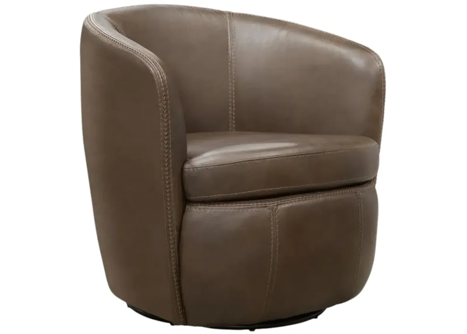 Kellen Leather Swivel Chair - Brown