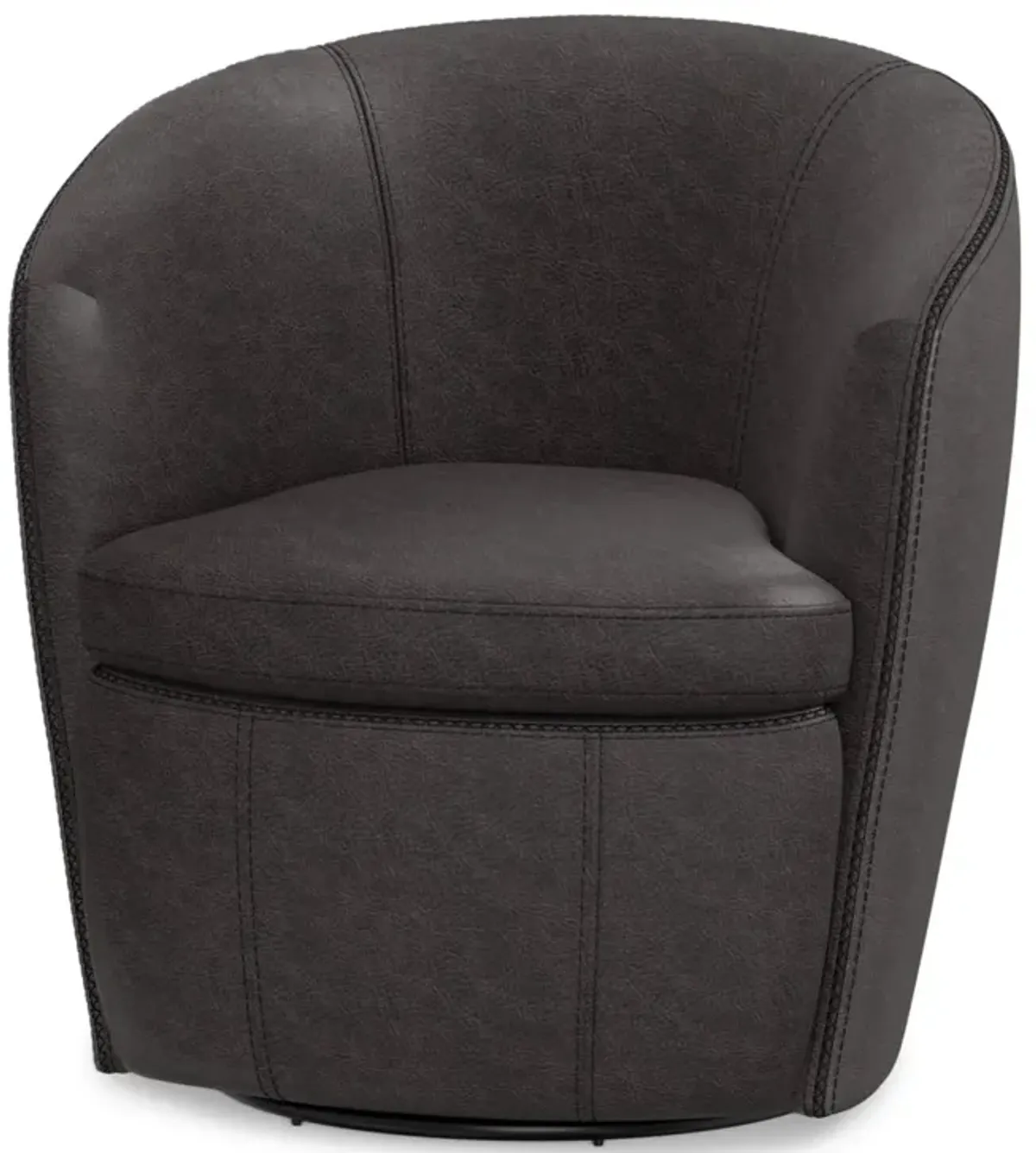 Kellen Leather Swivel Chair - Slate