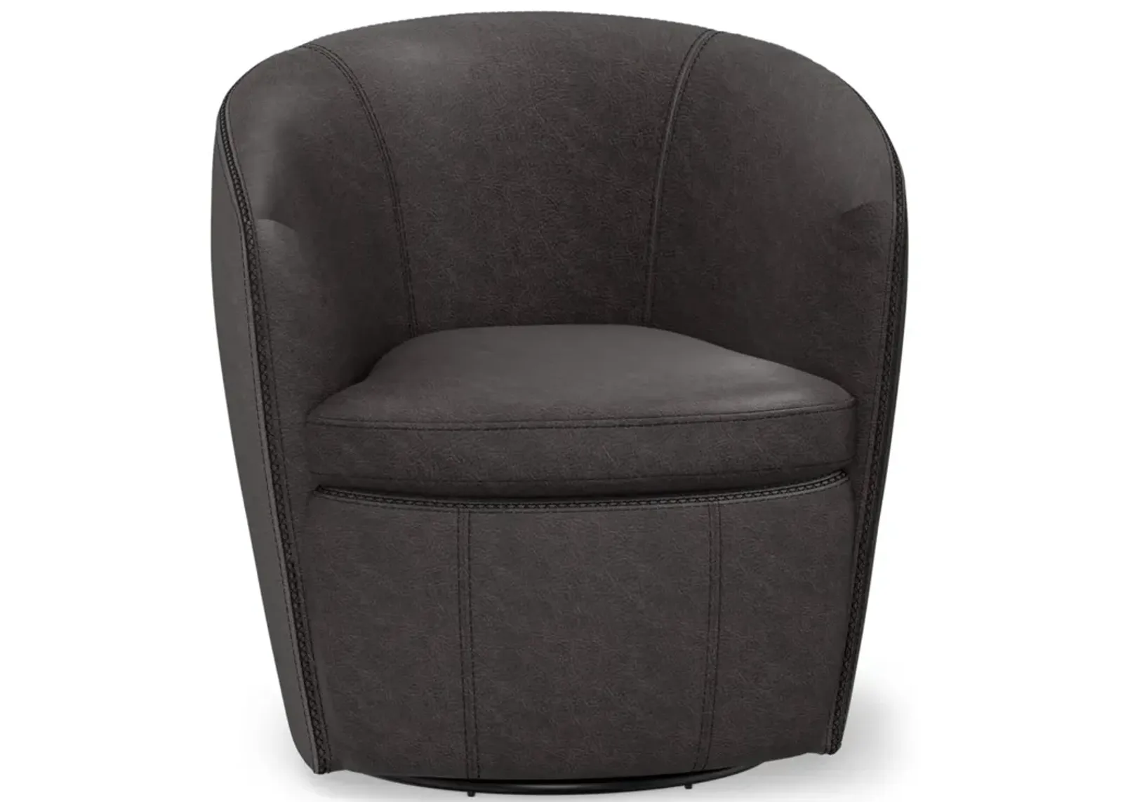 Kellen Leather Swivel Chair - Slate