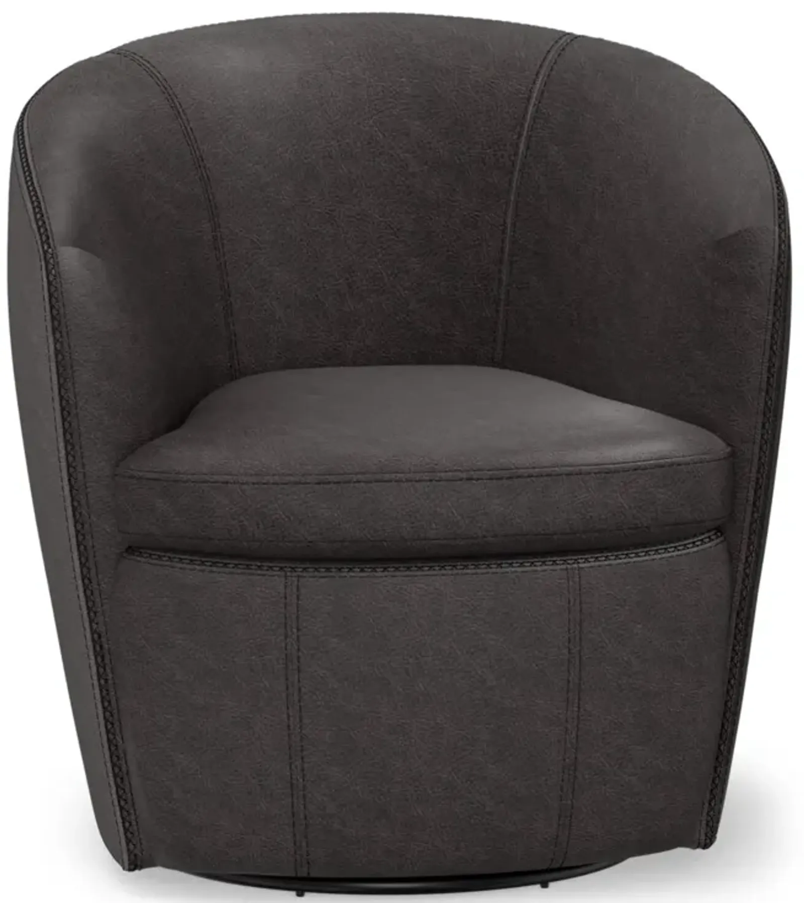 Kellen Leather Swivel Chair - Slate