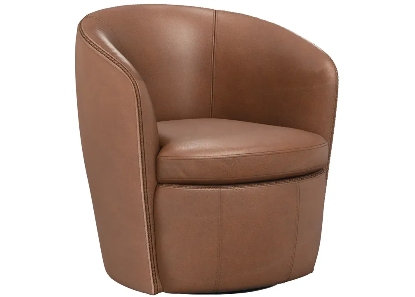 Kellen Leather Swivel Chair - Whiskey