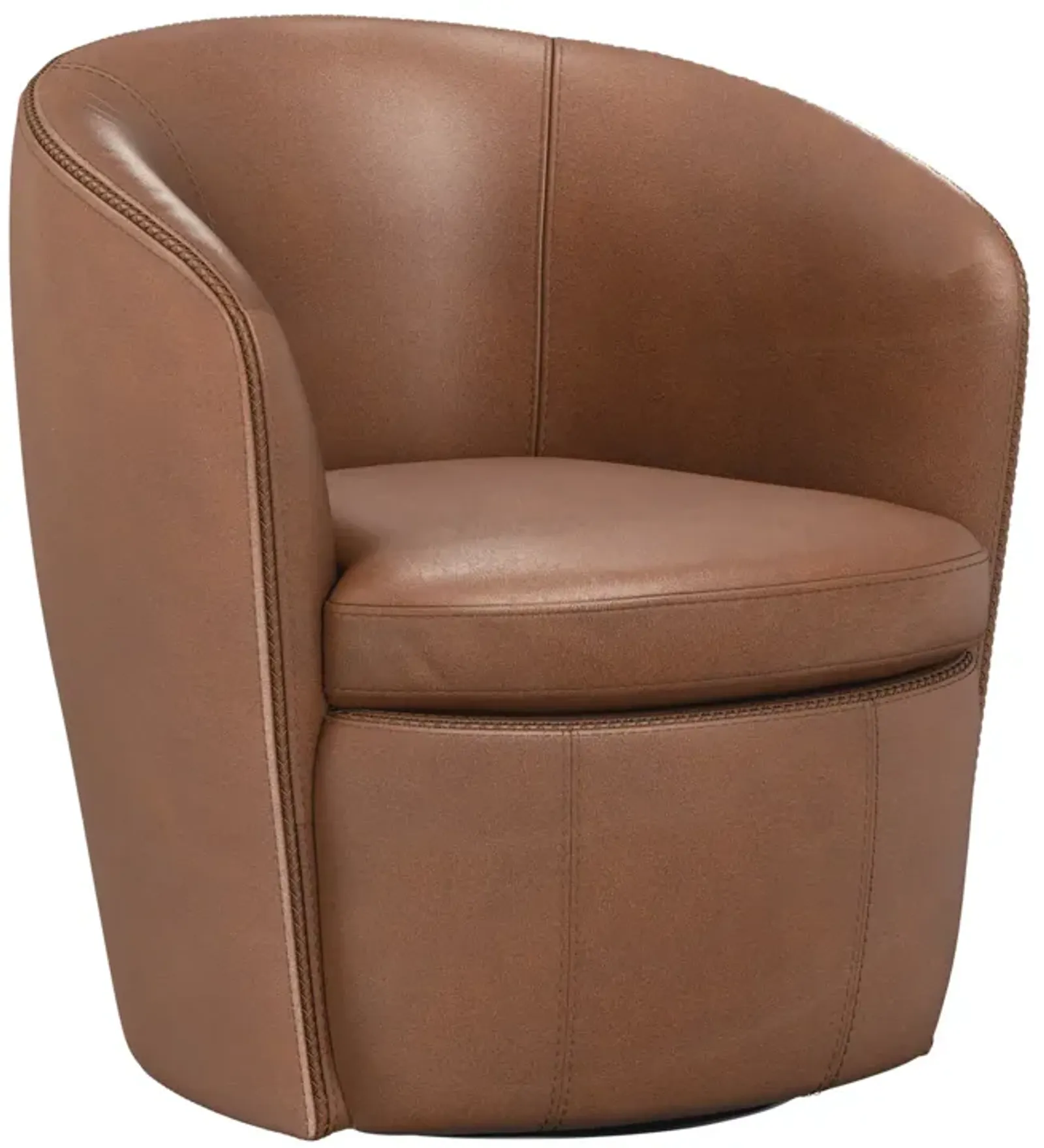 Kellen Leather Swivel Chair - Whiskey