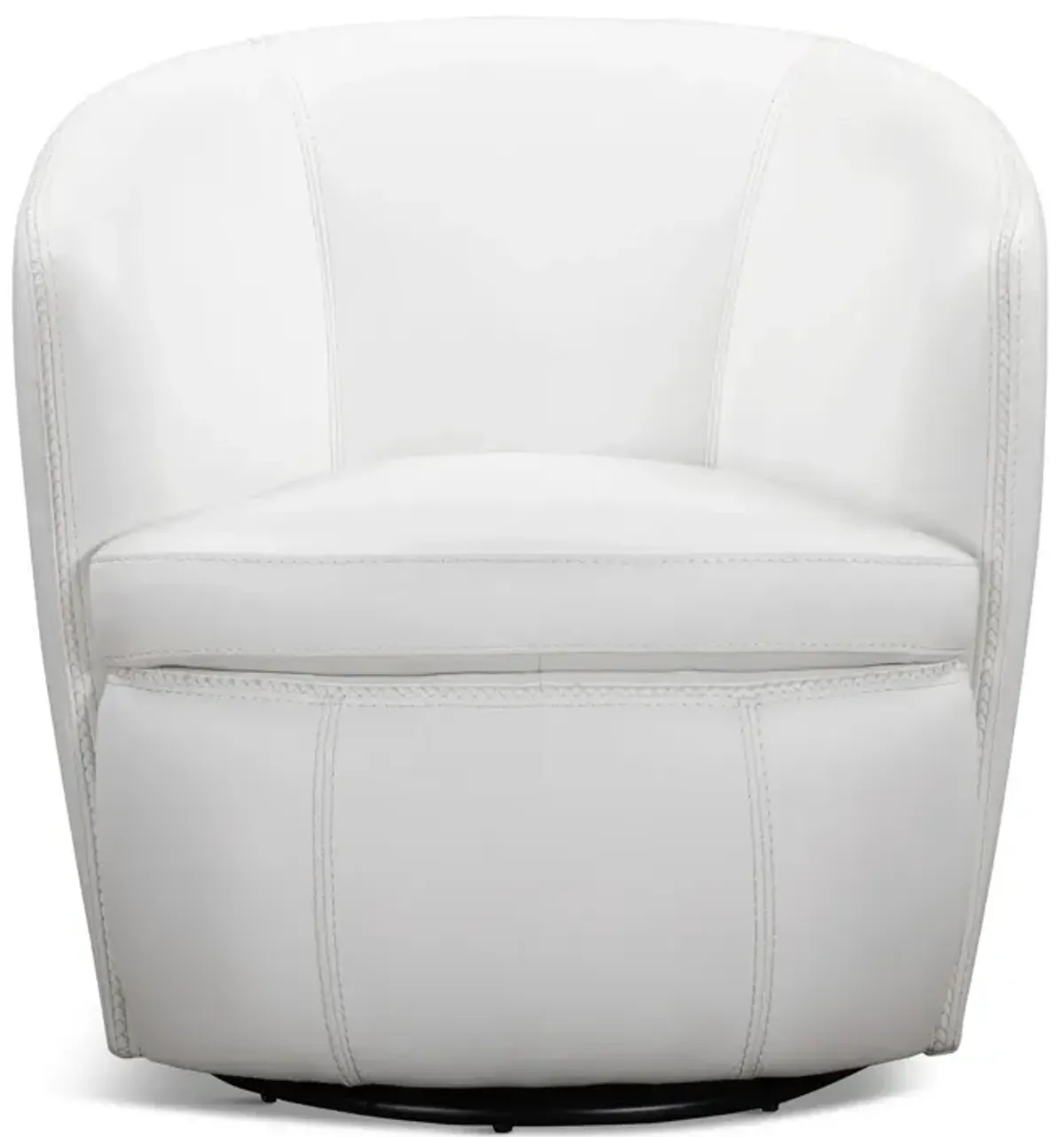 Kellen Leather Swivel Chair - Snow