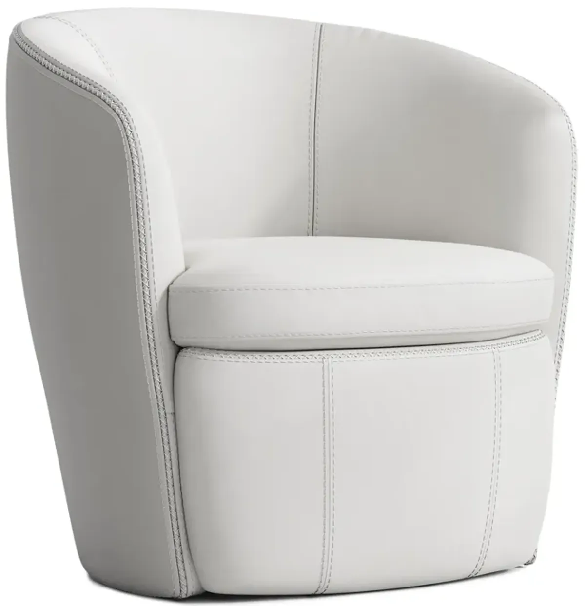 Kellen Leather Swivel Chair - Snow