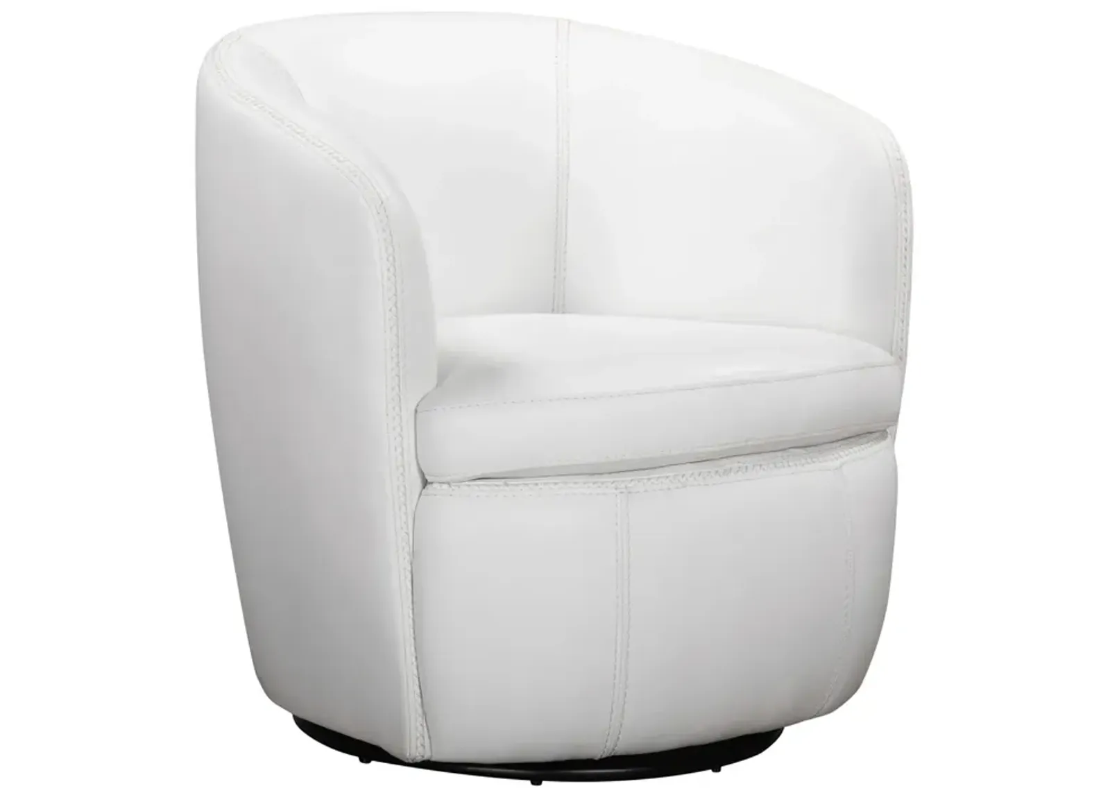 Kellen Leather Swivel Chair - Snow