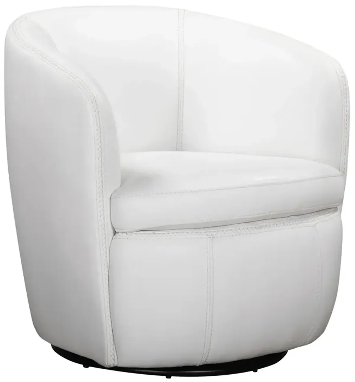 Kellen Leather Swivel Chair - Snow