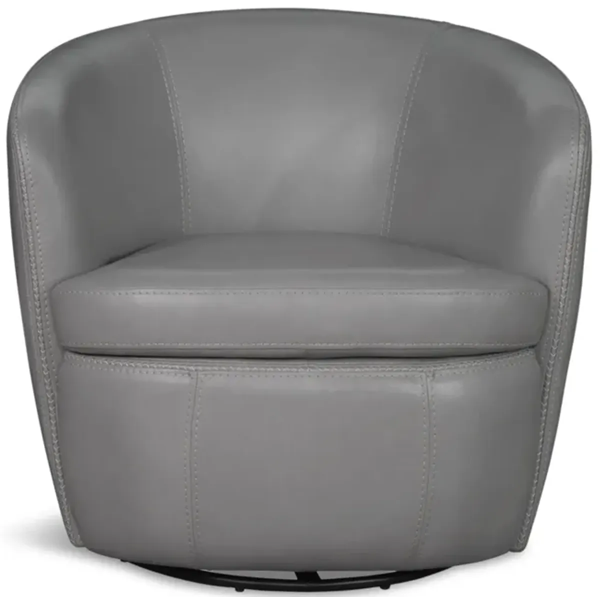 Kellen Leather Swivel Chair - Ice