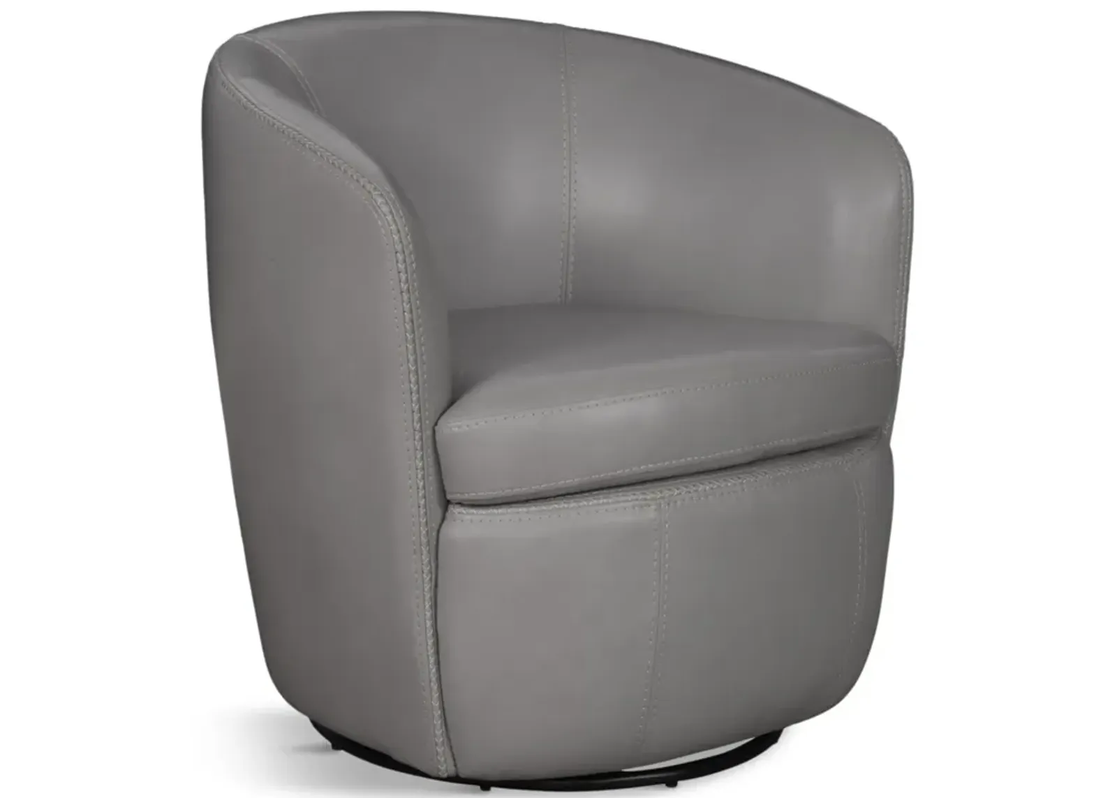 Kellen Leather Swivel Chair - Ice