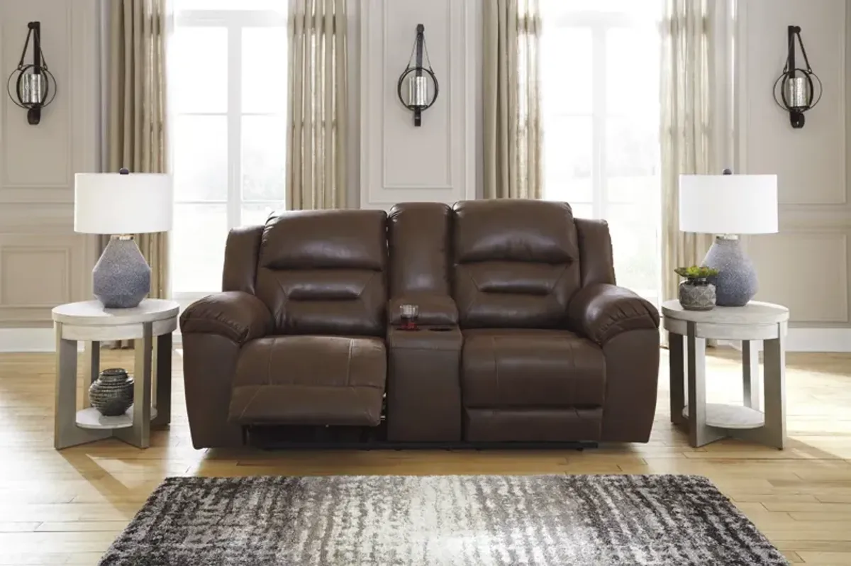 Ramsey Power Reclining Loveseat With Console - Chocolate