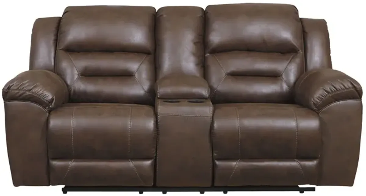 Ramsey Power Reclining Loveseat With Console - Chocolate