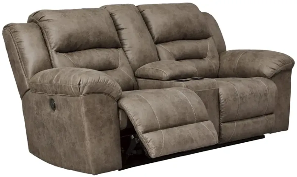 Ramsey Power Reclining Loveseat With Console - Fossil