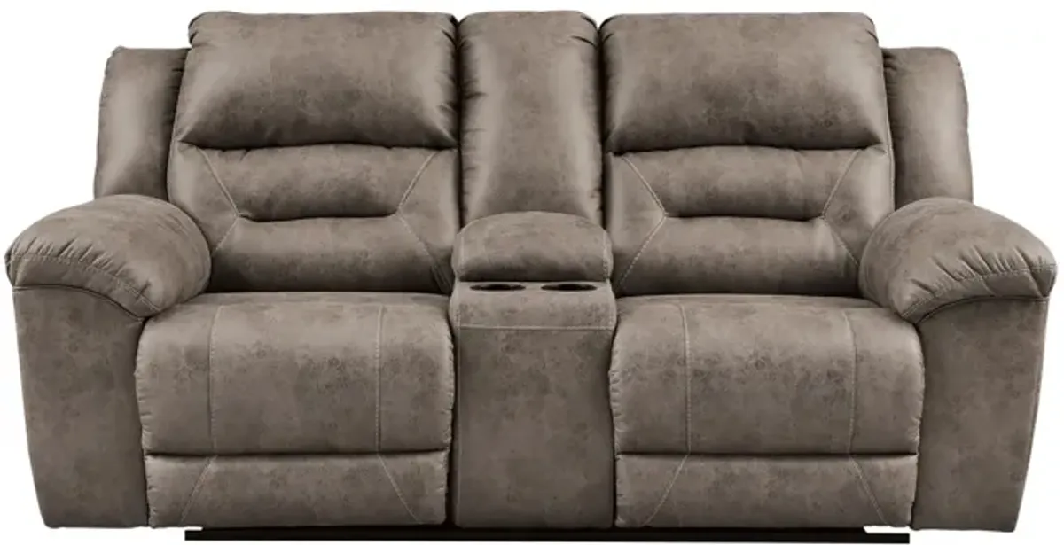 Ramsey Power Reclining Loveseat With Console - Fossil