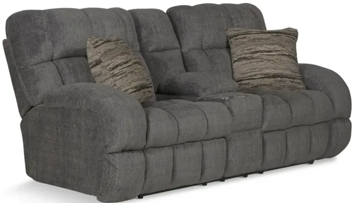 Daphne Reclining Loveseat with Console - Granite