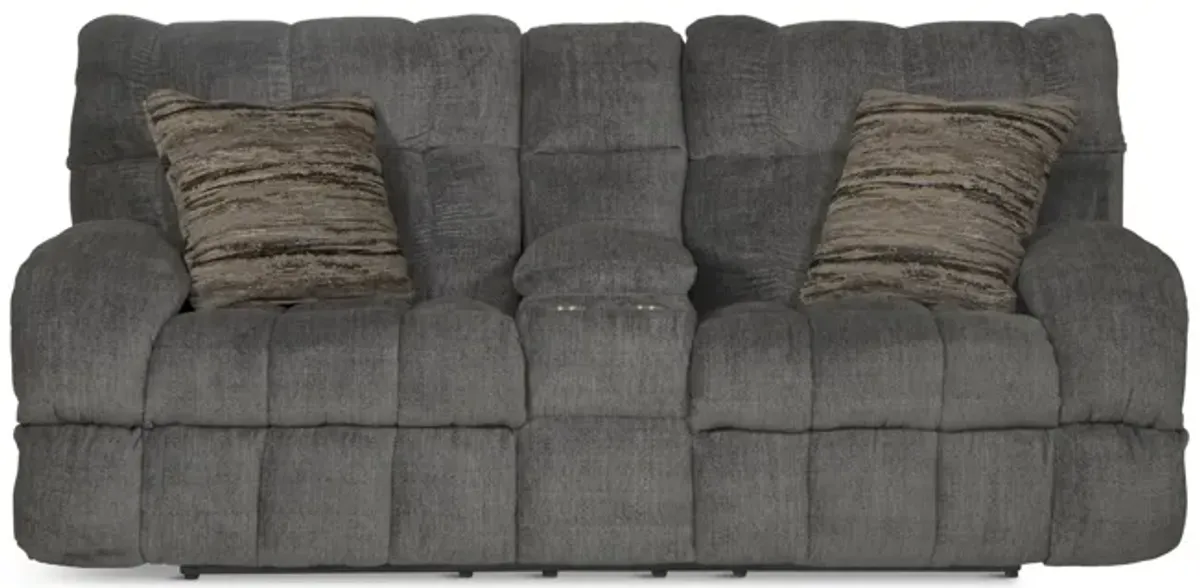 Daphne Reclining Loveseat with Console - Granite