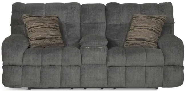 Daphne Reclining Loveseat with Console - Granite