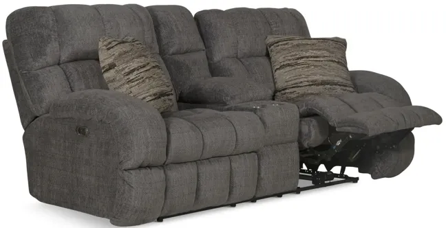 Daphne Power Reclining Loveseat with Console - Granite