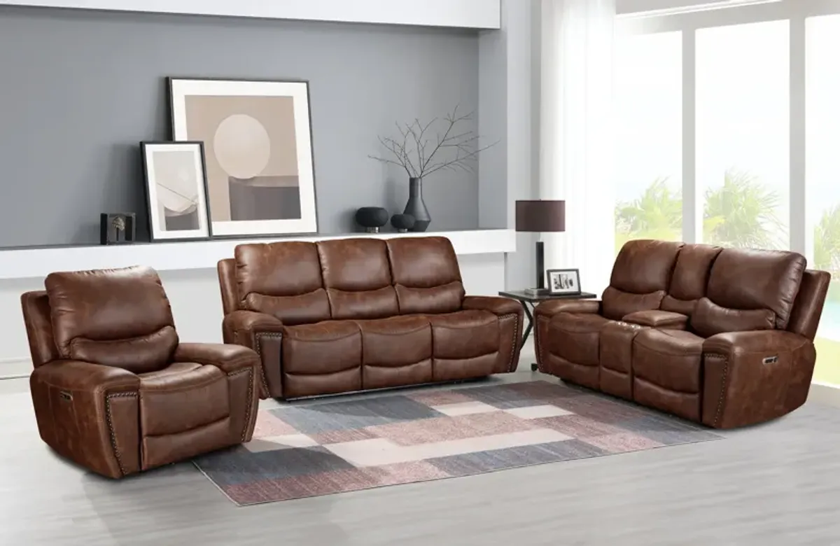 Dakota Power Reclining Sofa - Walnut