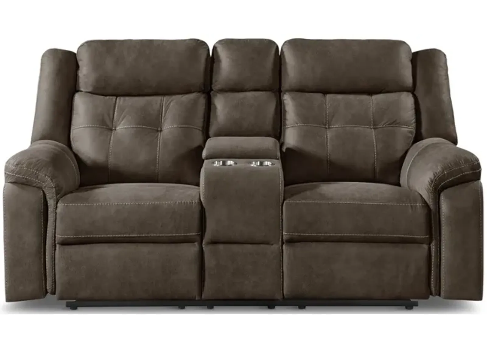 Doran Reclining Loveseat with Console - Brown