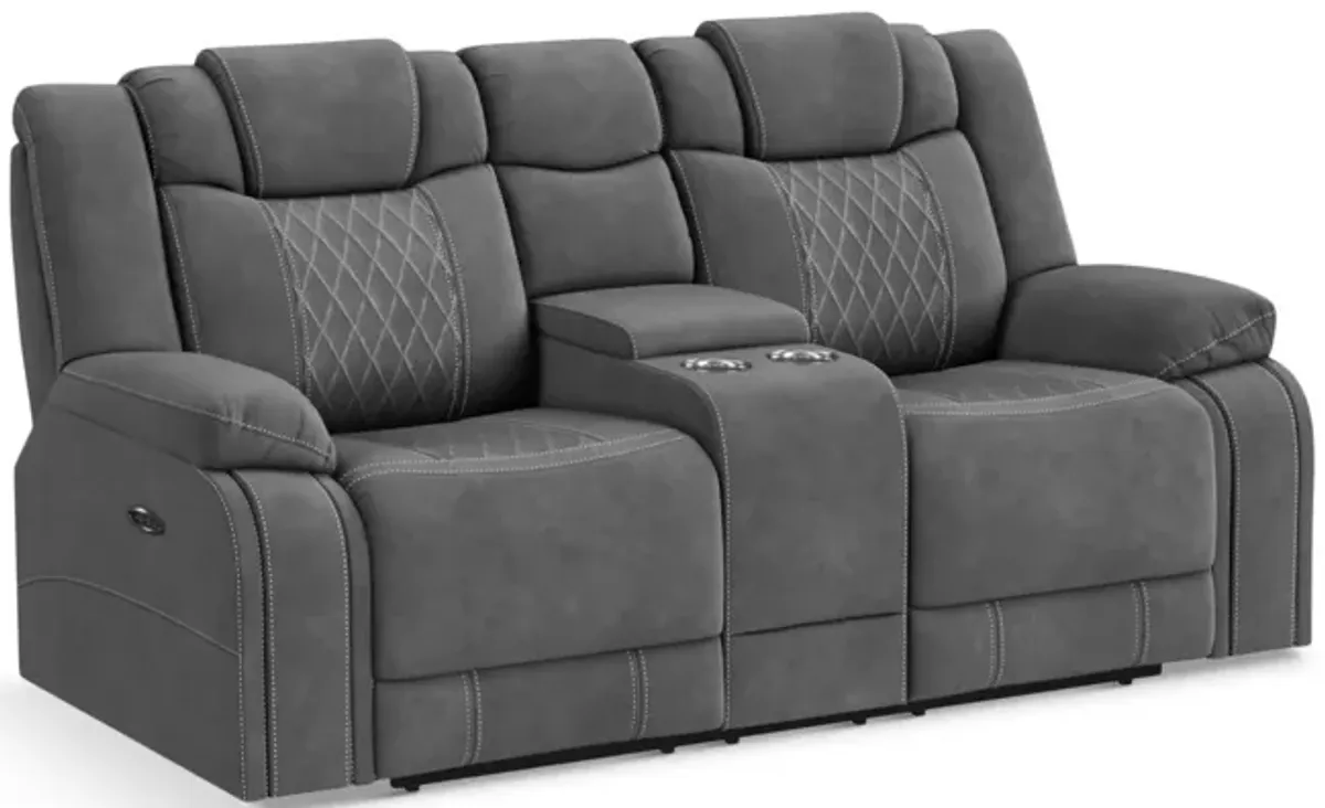 Gully Power Reclining Loveseat With Console