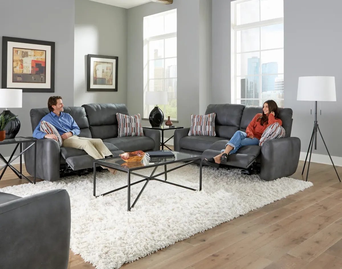 Bronx Reclining Sofa - Charcoal