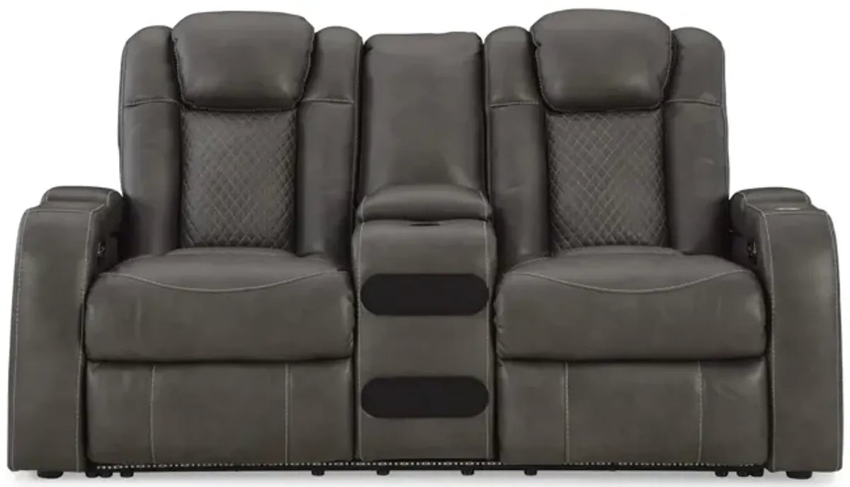 Astro Power Reclining Loveseat with Console - Shadow