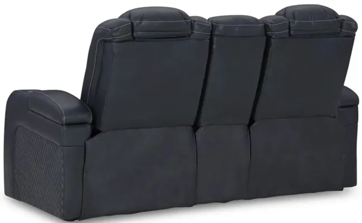 Astro Power Reclining Loveseat with Console - Sapphire