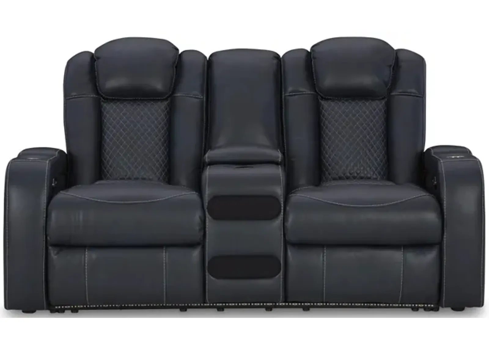 Astro Power Reclining Loveseat with Console - Sapphire