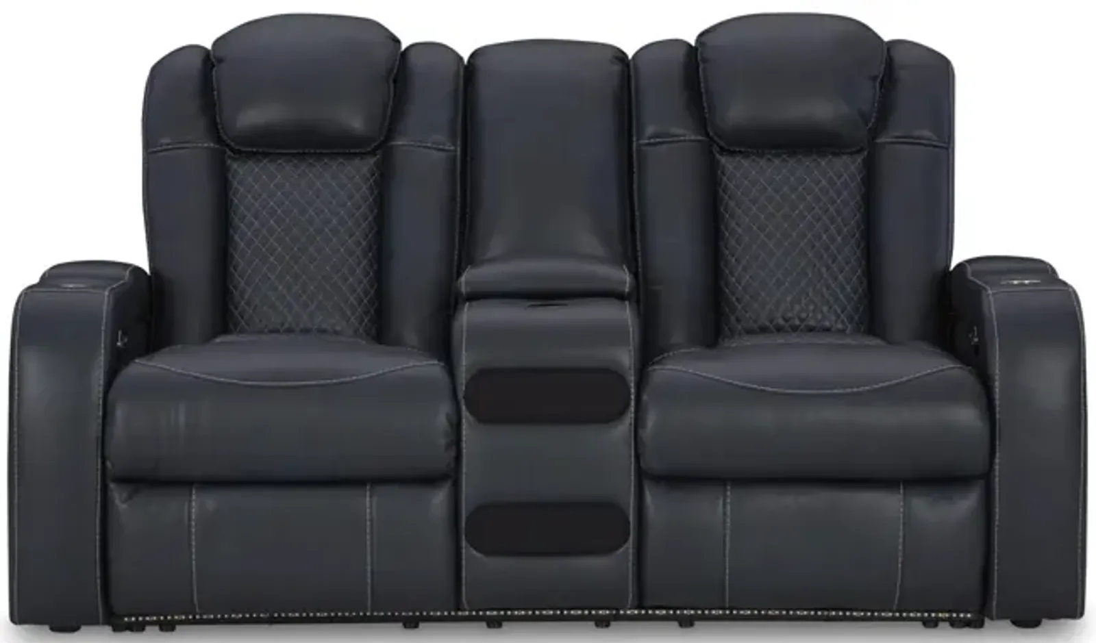 Astro Power Reclining Loveseat with Console - Sapphire