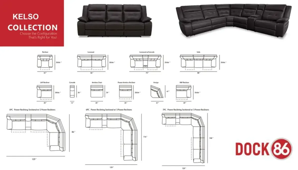 Kelso Leather Power Reclining Sofa