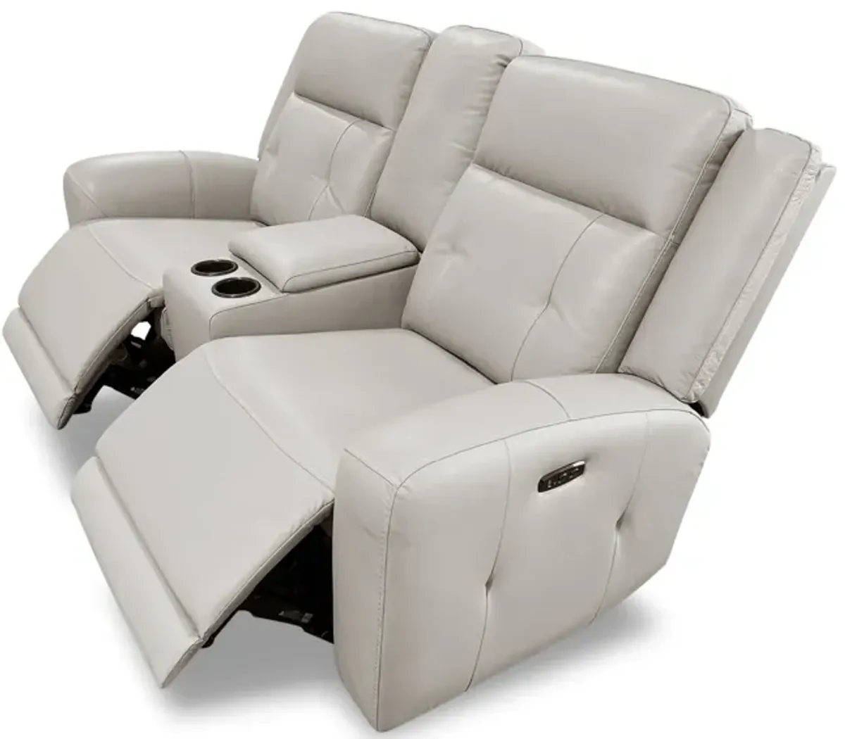 Nina Leather Power Reclining Loveseat with Console