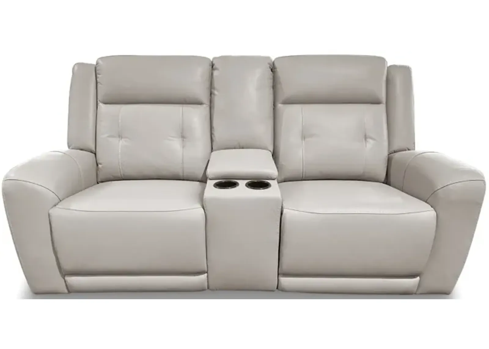 Nina Leather Power Reclining Loveseat with Console