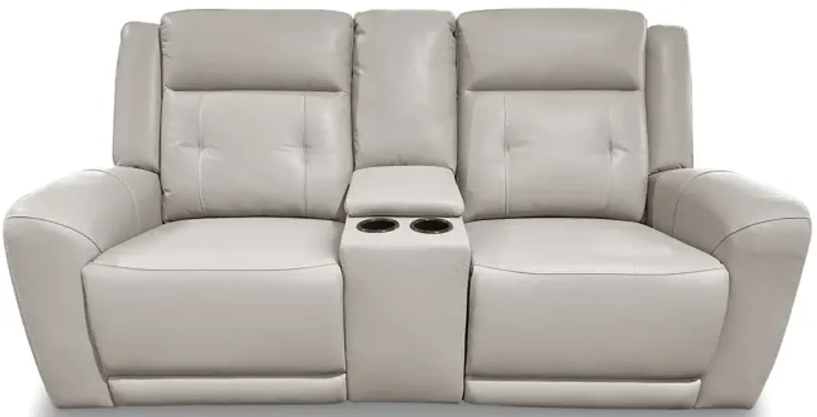 Nina Leather Power Reclining Loveseat with Console