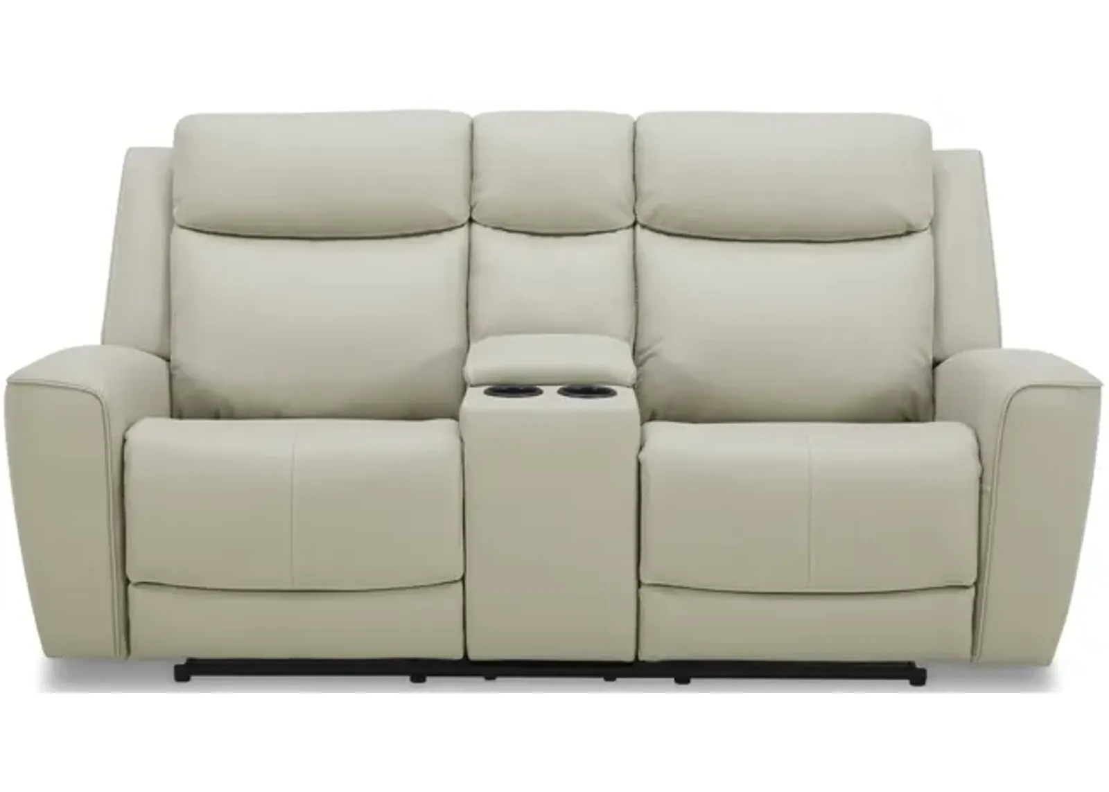 Fenton Leather Power Reclining Loveseat with Console