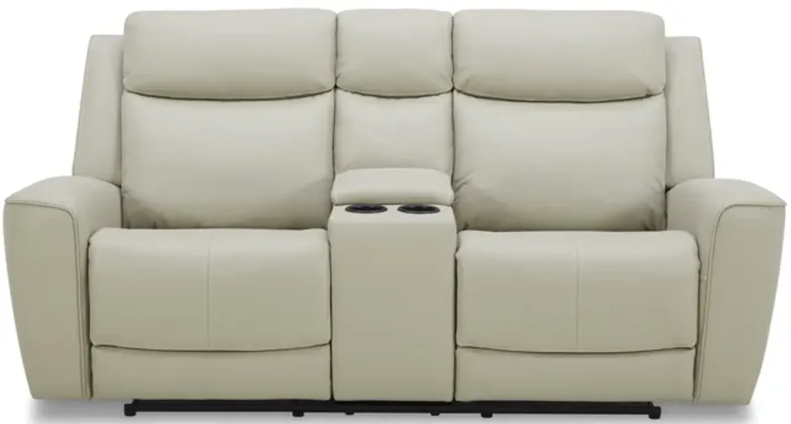 Fenton Leather Power Reclining Loveseat with Console